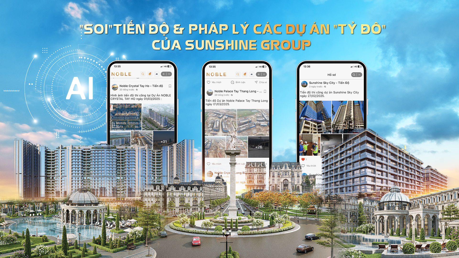 Soi tiến độ & pháp lý các dự án ” tỷ đô ” của Sunshine Group